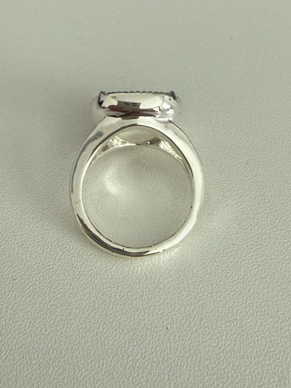 Avon Silver Ring with Smoky Gray Cushion Stone - Picture 2 of 3